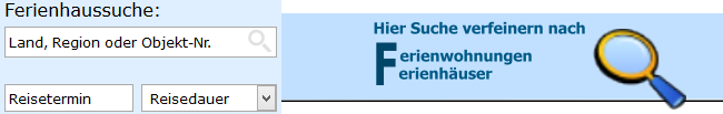 Suche nach Ferienwohnungen & Ferienhäusern verfeinern