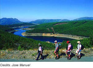 Wandern am Stausee Sta. Luzia, Portugal